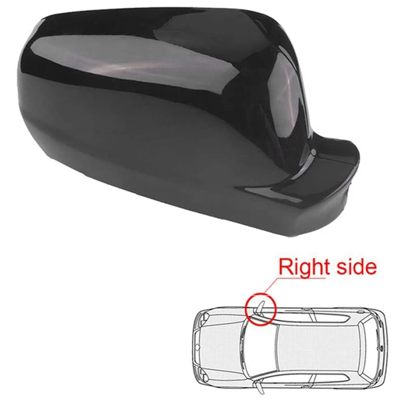 Right Passenger Side Rear View Mirror Cover Plastic Gloss Black For -Golf Jetta MK4 1999-2005 3B0857538B