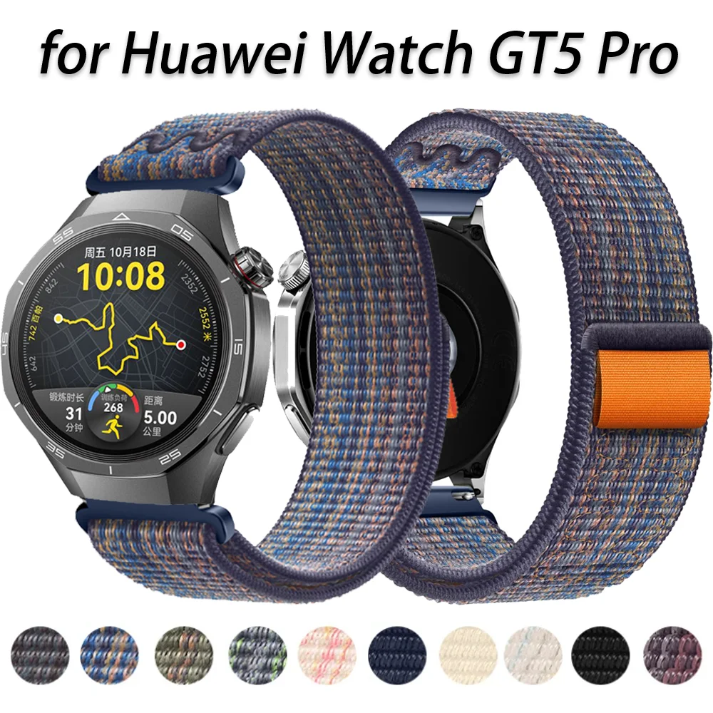 22mm 20mm Nylon Loop Band for Huawei Watch GT5 Pro 4/3/GT4/3 46mm Wristband Bracelet Samsung Watch 7 6 5 4 Amazfit Active2 Strap