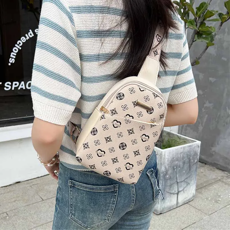 المرأة Crossbody حقيبة صدر جديدة 2024ladeis حقيبة المرأة Crossbody حقيبة مطبوعة حقيبة صدر للرجال