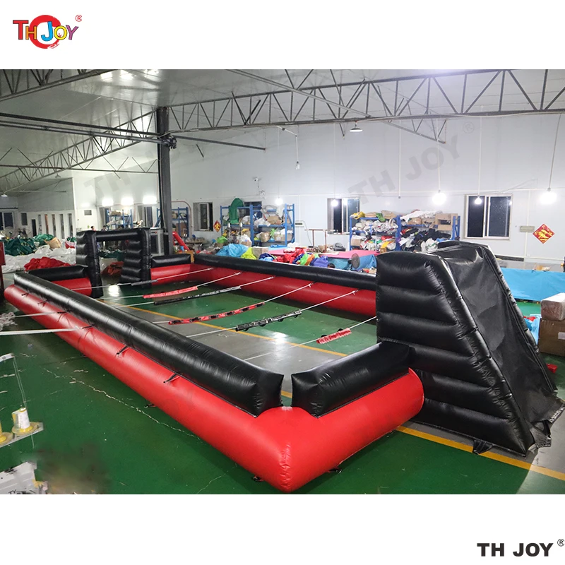 free air shipping to door,new 12x6m adults giant Human foosball inflatable football court pitch inflatable soccer field arena