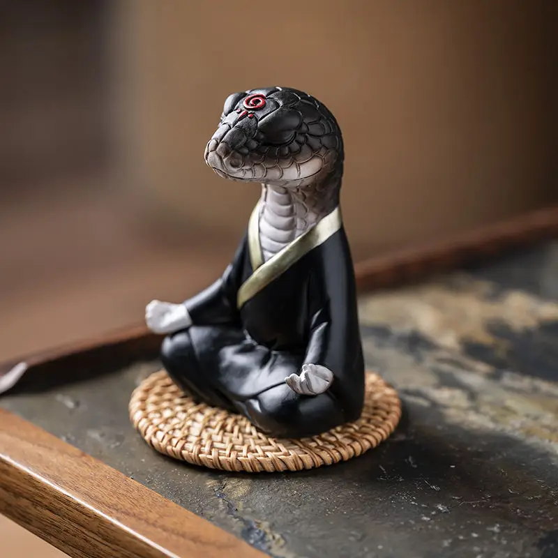 Ancient Zodiac Snake Ornament Simulation Python Year Mascot Desktop Decoration Lucky Resin Art Car Miniatures