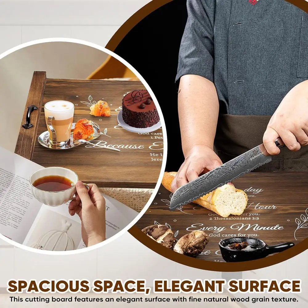 Capa de fogão de madeira estilo fazenda com alças, economizador de espaço de balcão de cozinha para fogões elétricos ou a gás, tampa decorativa de pia a