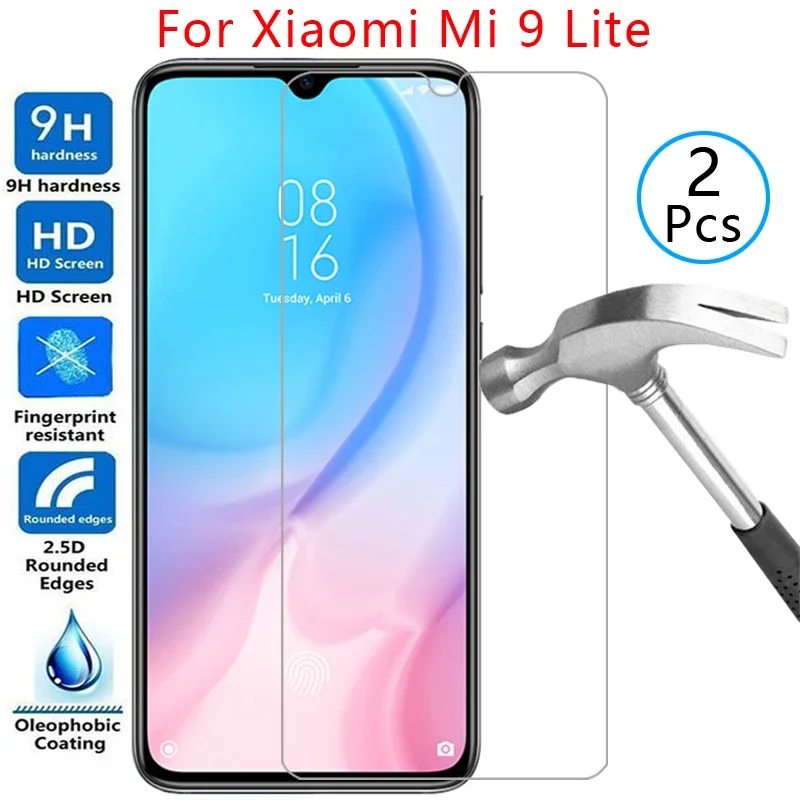 tempered glass screen protector for xiaomi mi 9 lite case cover on ksiomi xiao my 9lite light lai protective phone coque bag 360