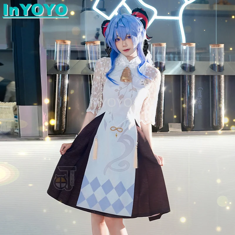 

InYOYO Ganyu Cosplay Costume Genshin Impact Women Lovely Cheongsam Dress Uniform Game Suit Halloween Party Outfit S-XL New 2023