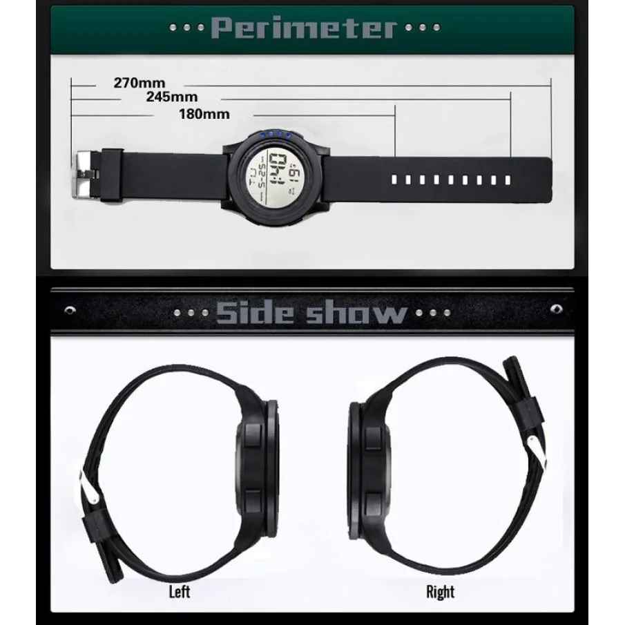 メンズ電子時計,多機能スポーツウォッチ,ファッショナブルな大型ダイヤル