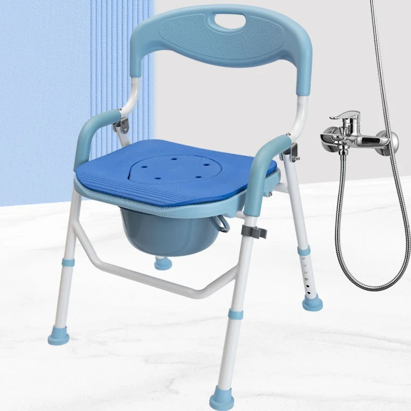 Bedside Commode for Seniors,Portable Toilet Chair for Adult with Arms&Removable Bucket,Adjustable Shower Chair for Inside Shower