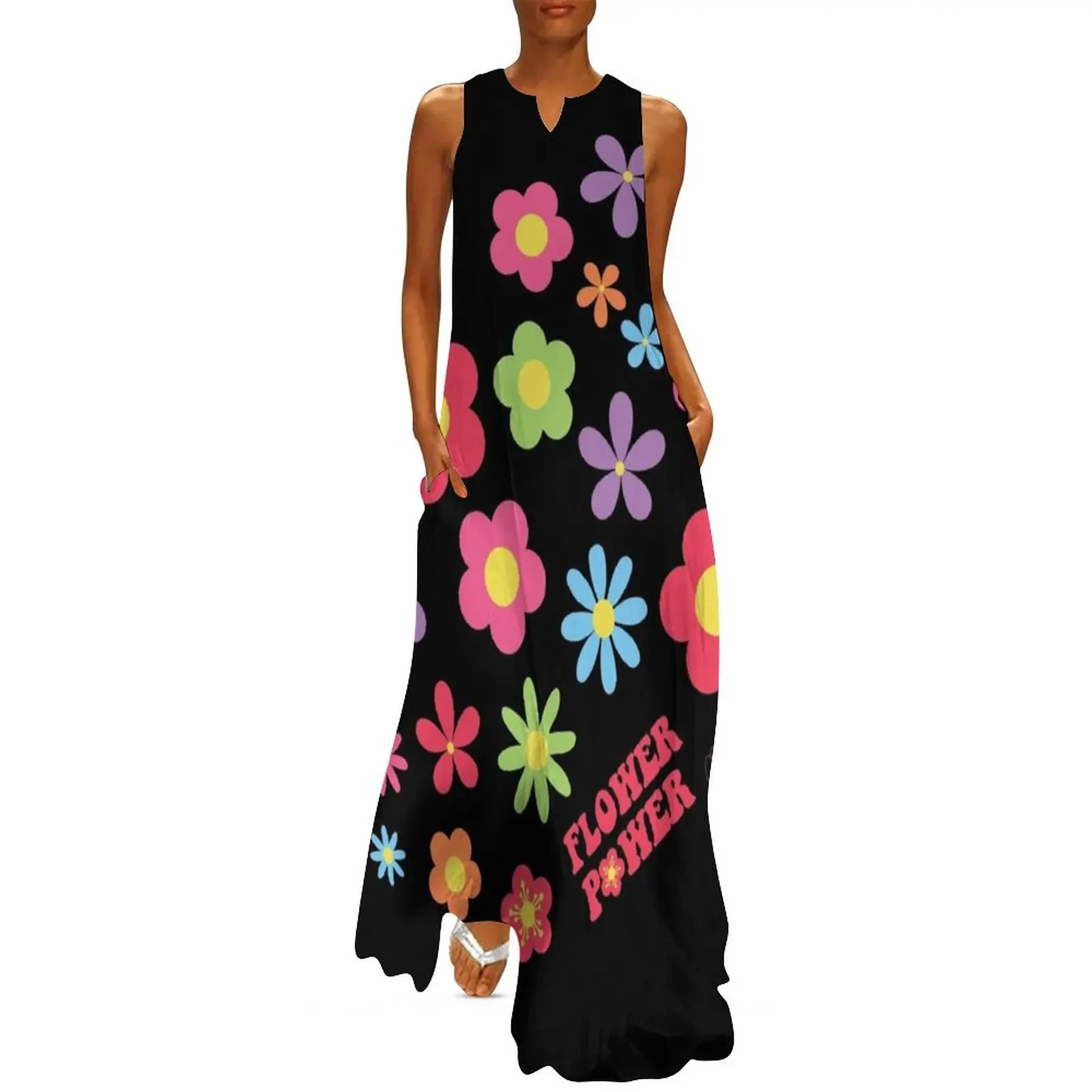 

Colorful Flower Power Joyful Flowers Long Dress luxury evening dresses for women 2025 Woman clothes dresses for woman 2025 Dress