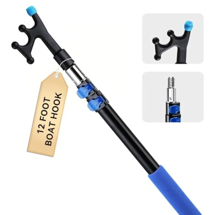 

Телескопический крюк для причаливания лодок с нескользящим резиновым наконечником, 3-секционный анодированный алюминиевый шест, легкий, прочный и устойчивый к царапинам.