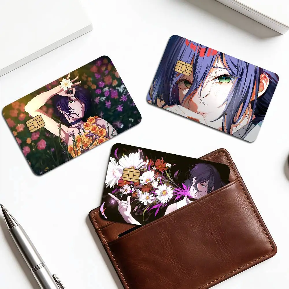 Popular Anime Chainsaw Man Reze Cartoon Credit Card Skin Stickers for Bank Card Bus Metro Card Sticker Waterproof Women Gift