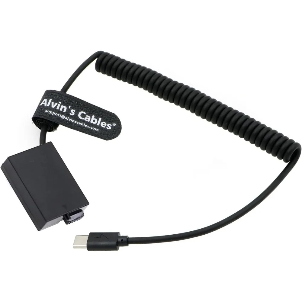 

Alvin's Cables LP-E8 Dummy Battery to PD USB C Decoded LP-E8 Сменный спиральный кабель питания для Canon EOS 700D 650D 600D