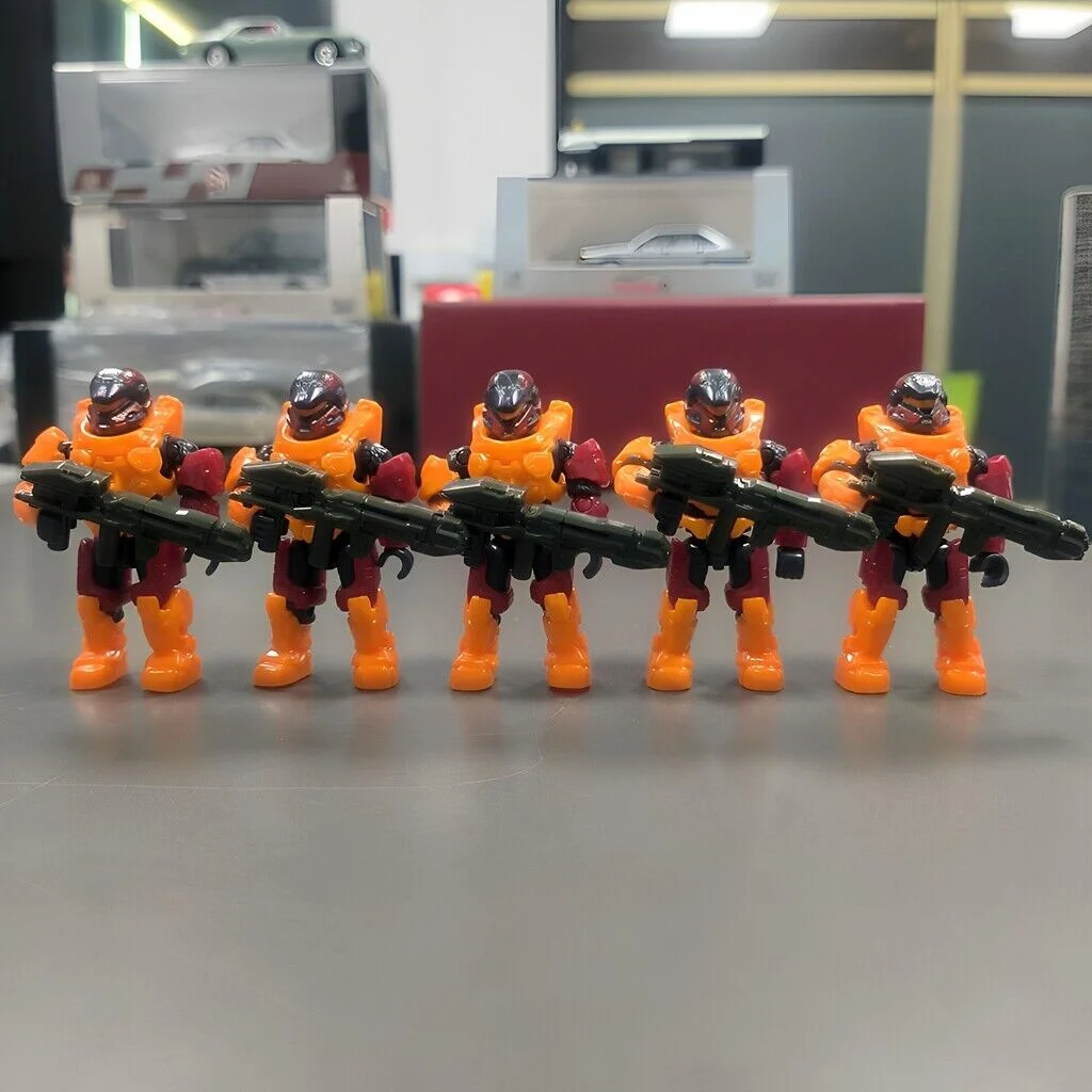 Mini figurine SPARTAN ANUBIS, infini orange, rouge, UNSC, MEGA CONiceaffiliated, HDP54, 5 pièces