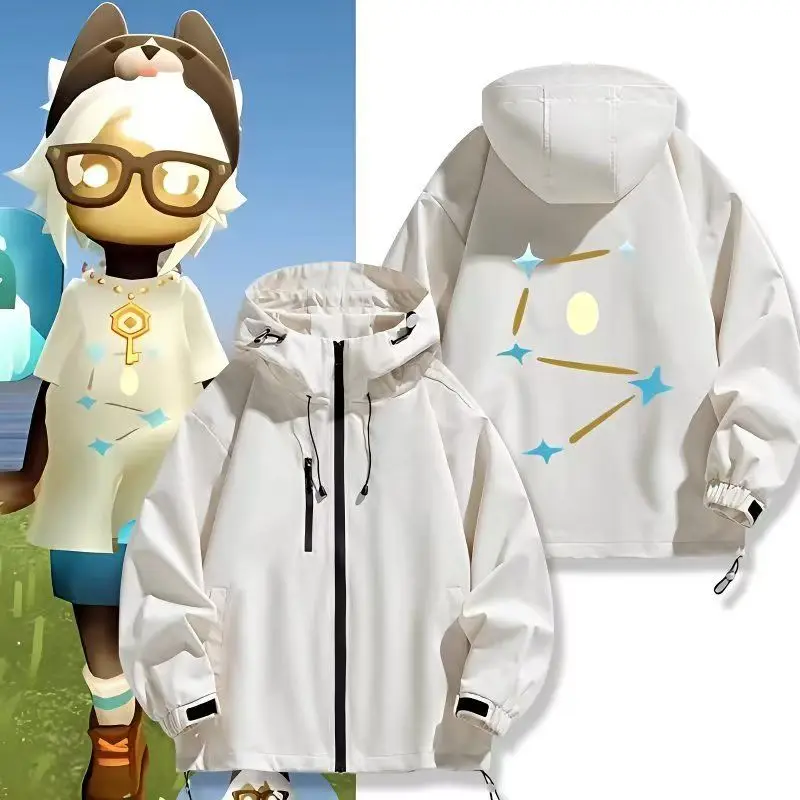 

Куртка Game 5th Anniversary Cos Star Jaet ex Casual с капюшоном, ветрозащитная, из полиэфирного волокна, с длинными рукавами, на молнии