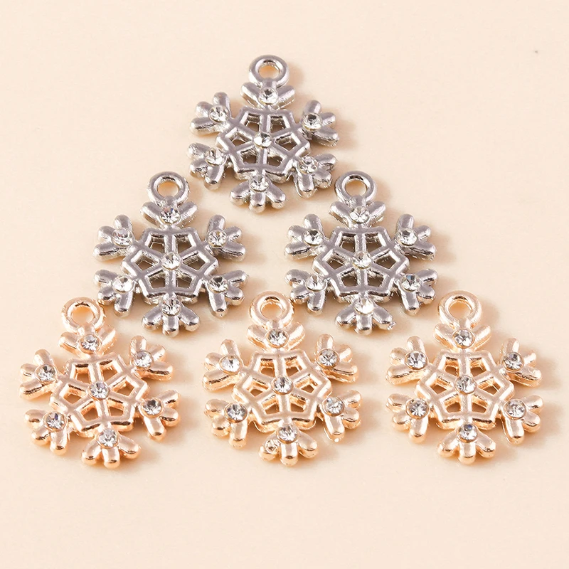 20 Stück 14 x 18 mm niedliche Legierung Weihnachten Schneeflocke Charms Anhänger für Schmuckherstellung Ohrringe Halsketten Armbänder DIY Bastelbedarf – Detail 6