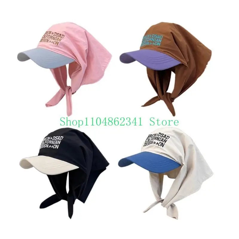 652F Summer Baseball Hat for Girls Women Quick Drying Kerchiefs Hat for Outdoor