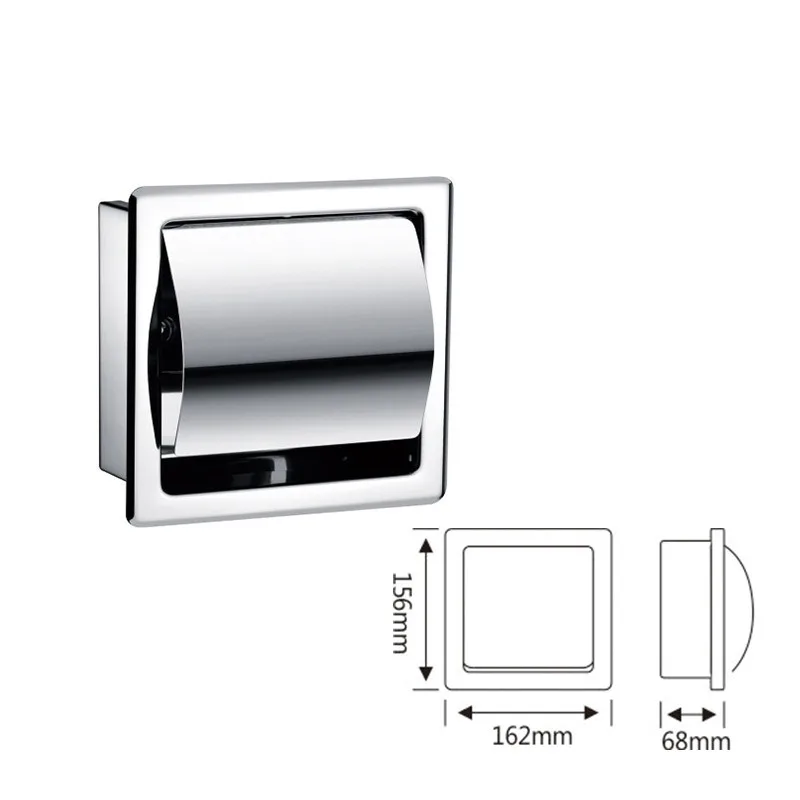 

Matte Black Toilet Paper Holder Stainless Steel Wall Mounted Chrome Bathroom Roll Tissue Paper Rack With Cover