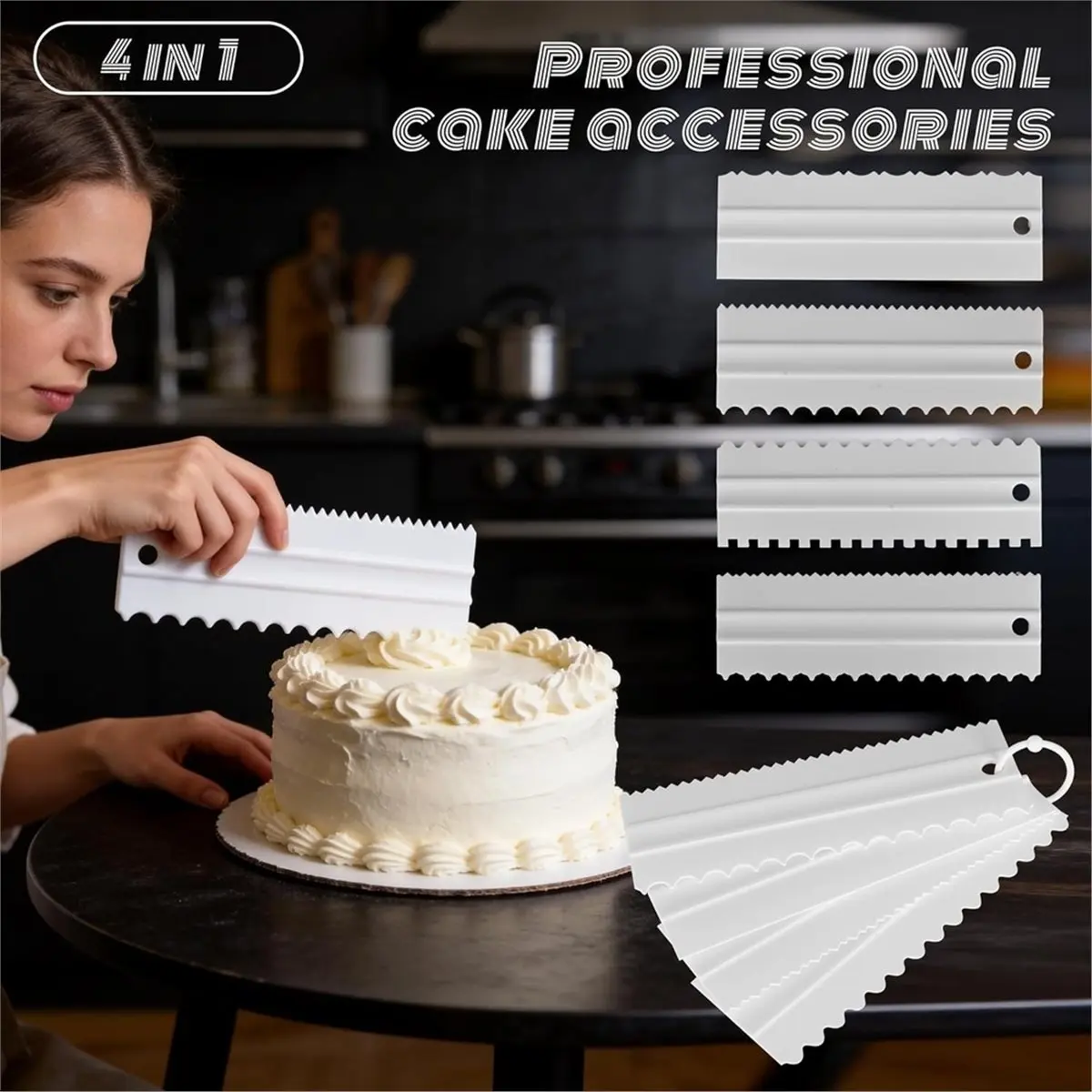 Home Tool Extra-Tall (20 cm) Adjustable Cake Ring with Scale. Adjustable Stainless Steel Baking Ring (16-30 cm) ,for Baking
