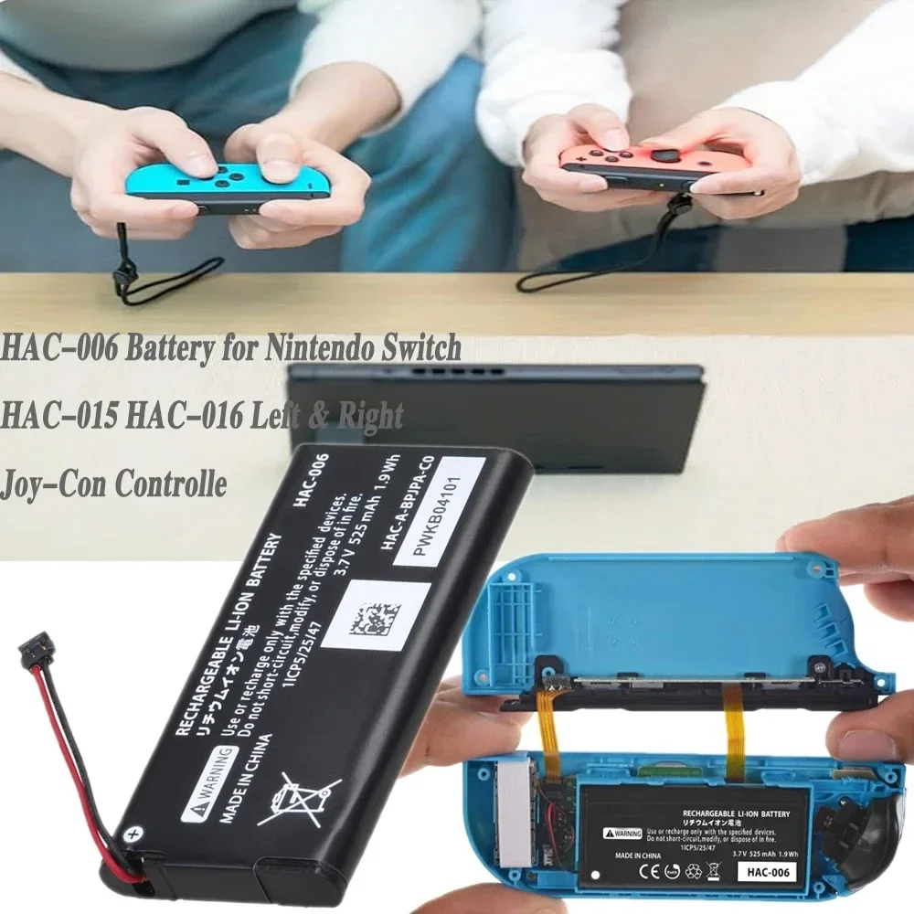 PURFIELD HAC-006 525mA Battery pack For Nintendo Switch Ns Joy-Con Controller HAC-BPJPA-C0 HAC-015/016 HAC-A-JCL-C0 HAC-A-JCR-C0