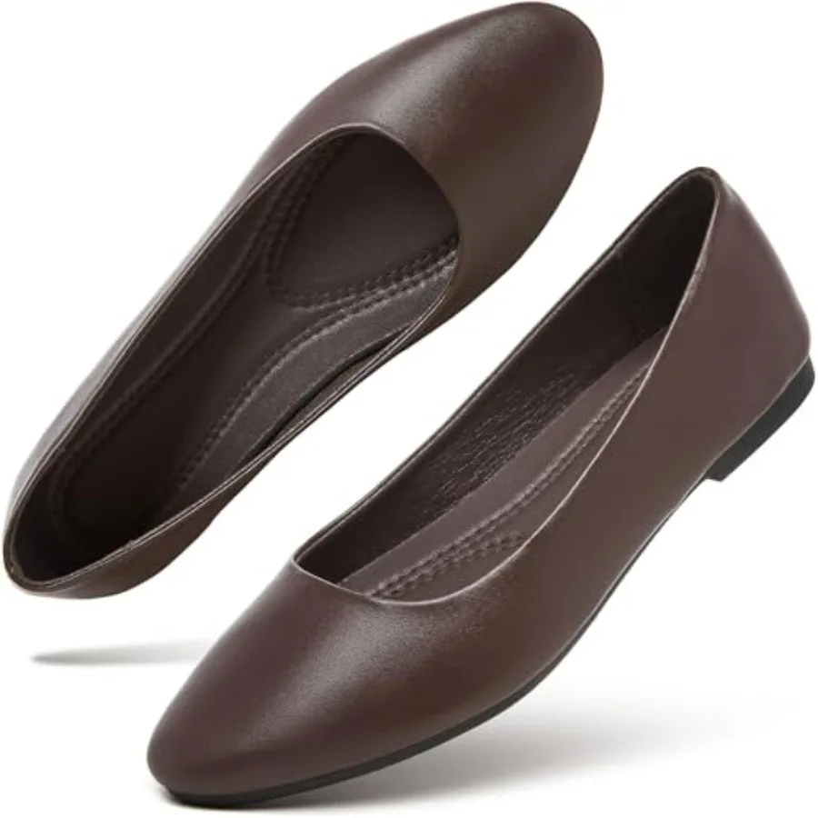 

Hash Bubbie Women's Flats Shoes Ballet Flats Dress Shoes Comfortable PU Leather Slip on Shoes for Women