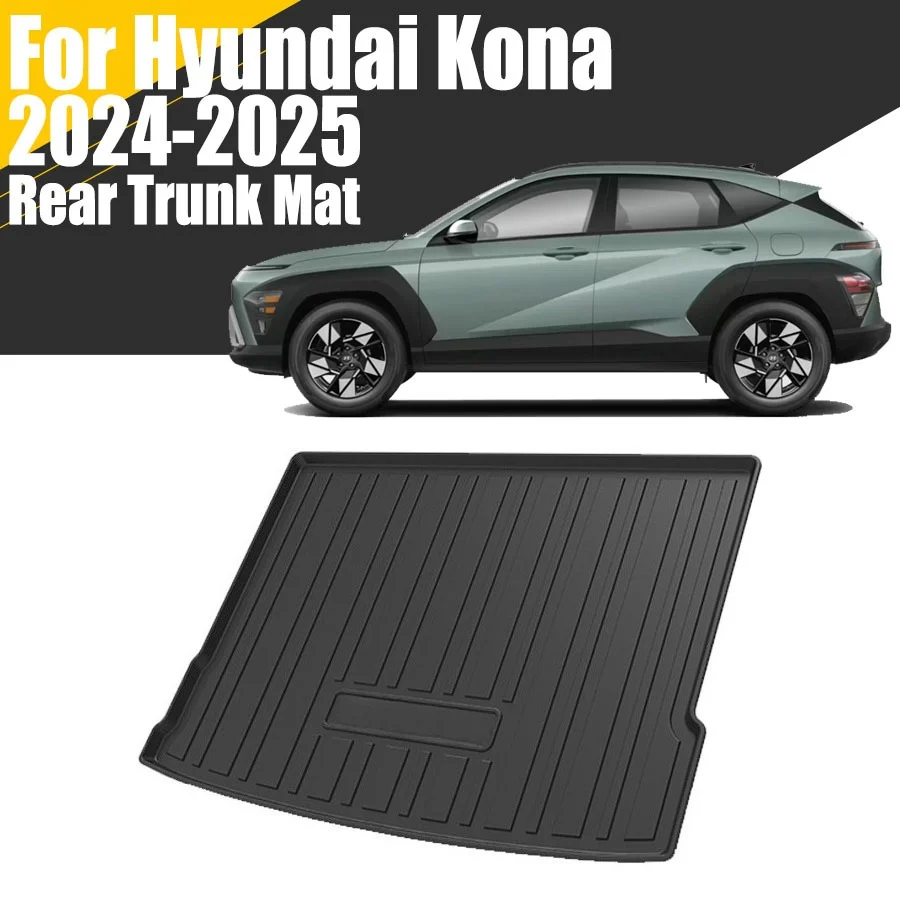 Dopasowana Mata Bagażnika do Hyundai Kona 2024-2025 Wodoodporna Mata Tylna Bagażnika TPE Trwała Bezwonna Mata Bagażnika