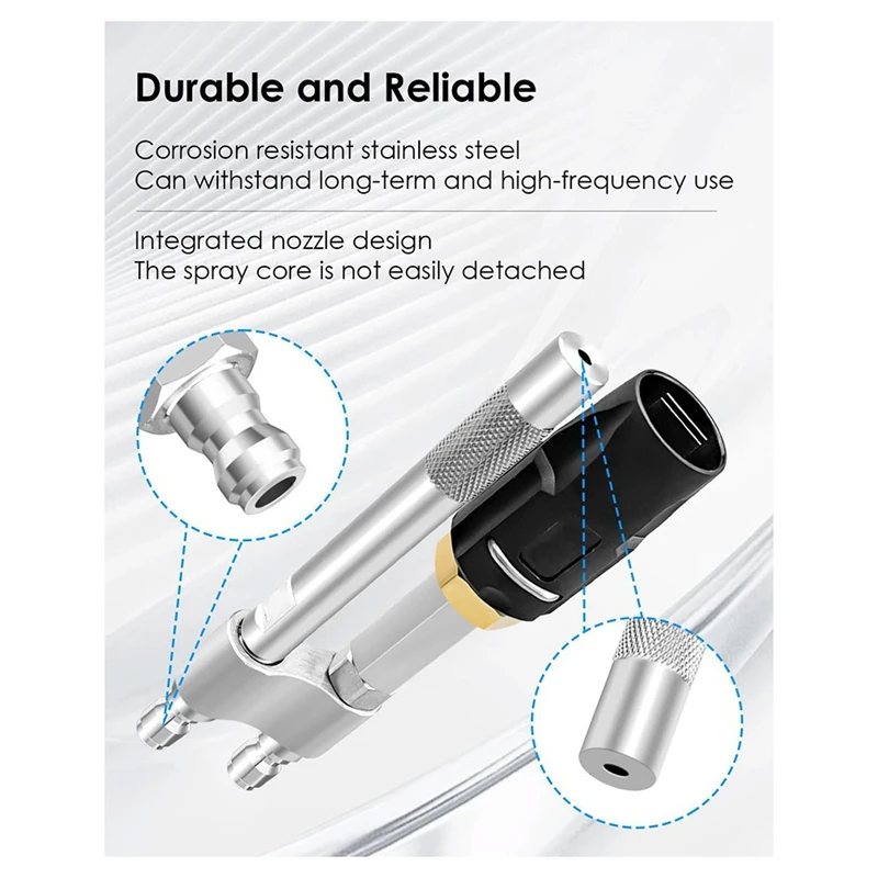 A03F Shooter Tip M5 Twist Nozzle Long Range Chemical Shooter for 3-7 GPM 1/4 Quick Connect Soap Nozzle