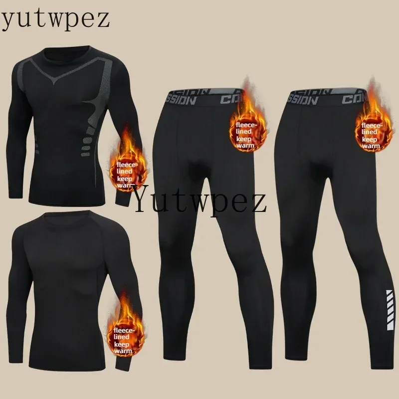 Tight-Fitting Winter Cold Weather Base Layer Elastic Breathable Tracksuit for Yoga Skiing Snowboarding Ski Thermal Underwear Set