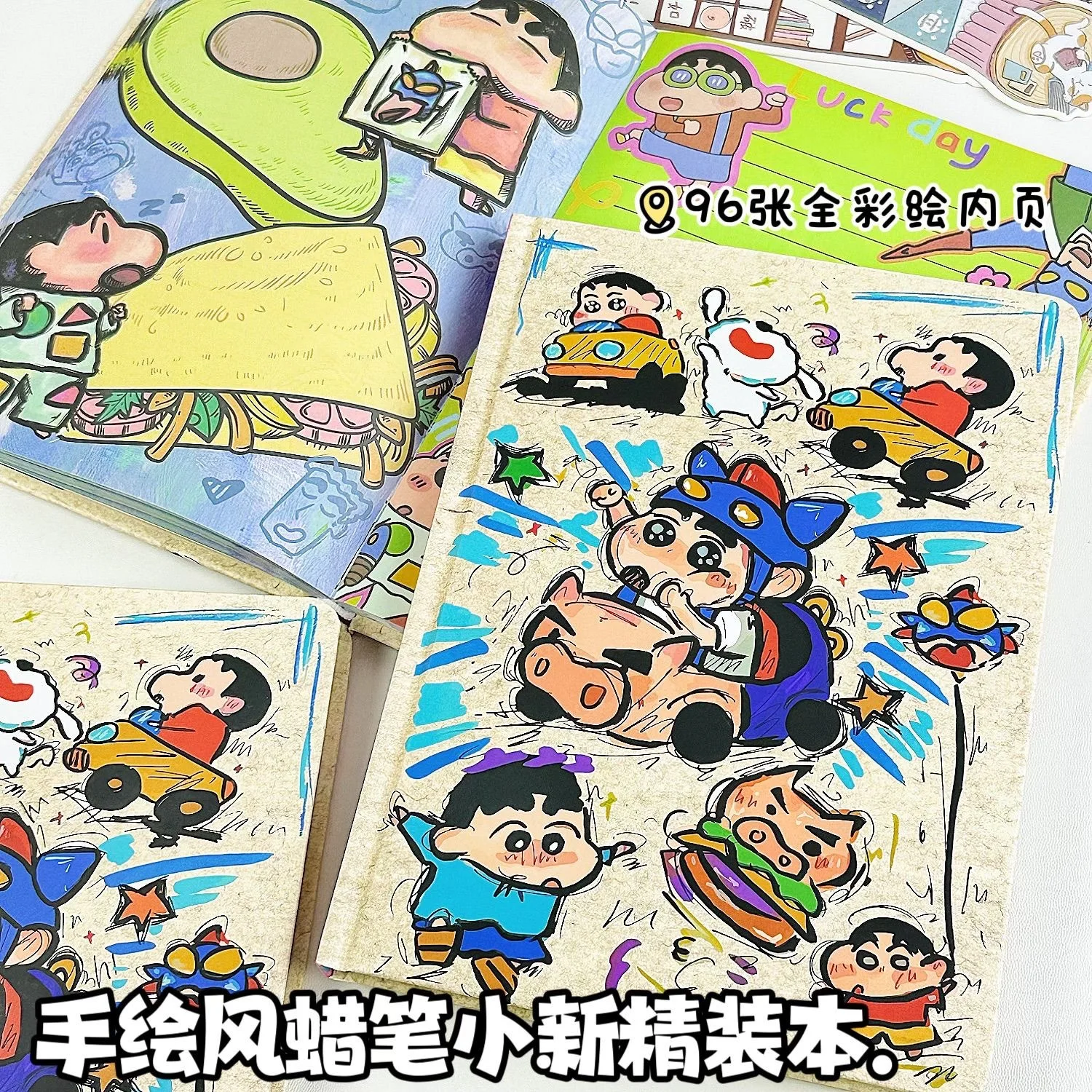 

Crayon Shin chan Notebook Cartoon Full Color Drawing Inner Page A5 Hardshell Notebook Student Print Hand drawn Ledger Girl Gift