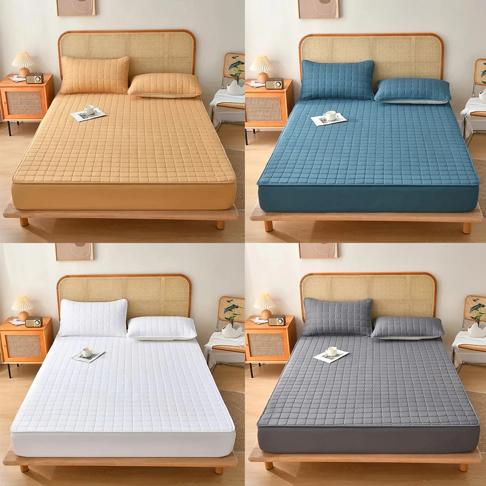 

Waterproof Throw Mattress Cover Bed Fitted Sheet Mattress Protector Student Mattress Protective Cover, Dustproof and Waterproof