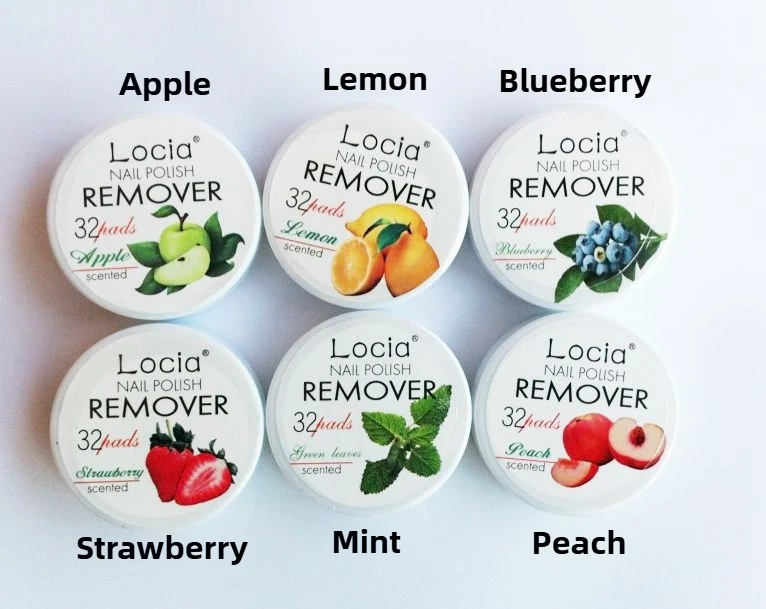 6 ألوان مناديل مزيل طلاء الأظافر BK Lucia للاستعمال مرة واحدة - وسادات تنظيف الأظافر المرطبة المعطرة بالفواكه
