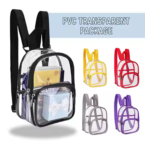 Transparent Pvc Backpack Clear Backpacks for Teenagers Students Kids Waterproof School Bag Summer Beach Stadium Swim Phone Bag