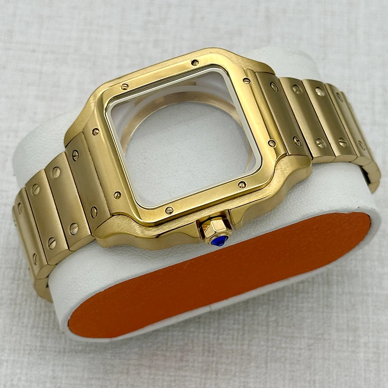 Mod NH35 Case  38mm Square Case Set  Silver Black Gold Rose Gold  Compatible  SKX Modification Parts NH35 NH36 Movements