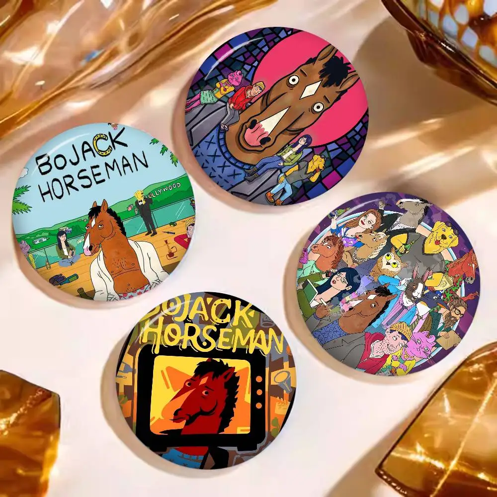 B-BoJack Animation H-Horseman 58mm Handmade Brooch Cartoon Cosplay Badge on Backpack Jewelry Accessories Gifts
