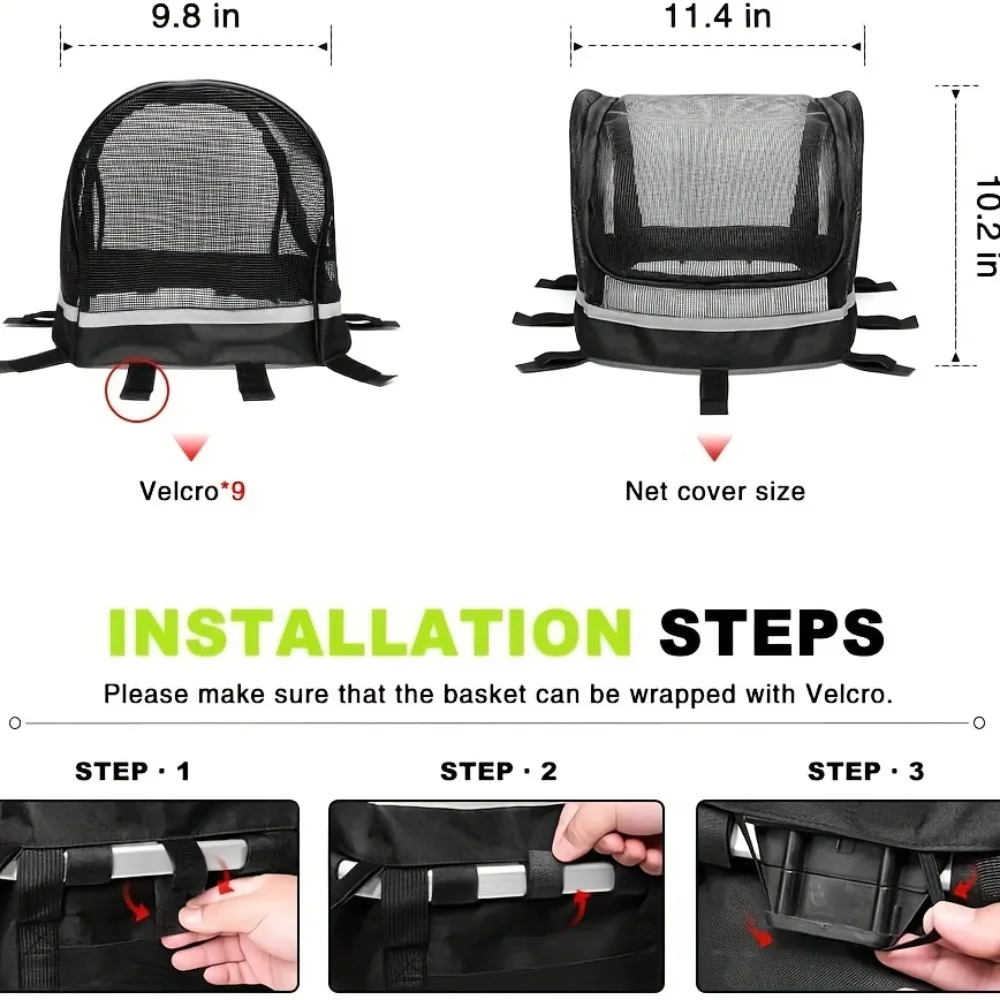 Funda para cesta de bici perros y gatos transpirable con cremallera - imagen 5