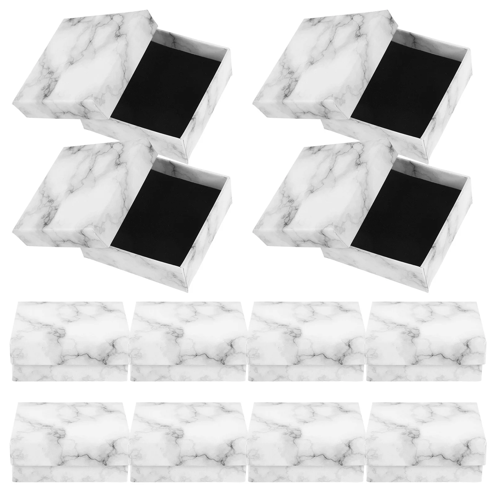 

24pcs Jewelry Packaging Box Square Paper Cardboard Candy Containers Party Favors Wedding Trinket Storage Case Decorative Holder