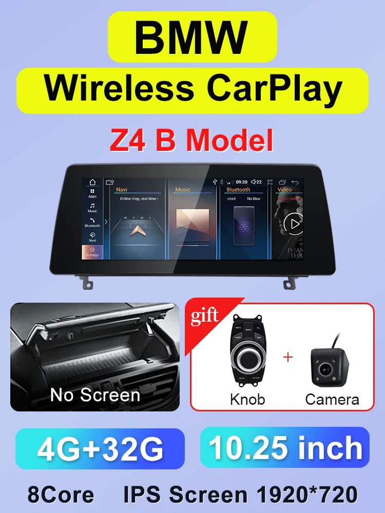 STWEI ID8 10.25 inch Android 14 Draadloze CarPlay AUTO Voor BMW Z4 E85 E86 E89 CIC NBT Auto Multimedia Video Spelers GPS Bluetooth - afbeelding 1