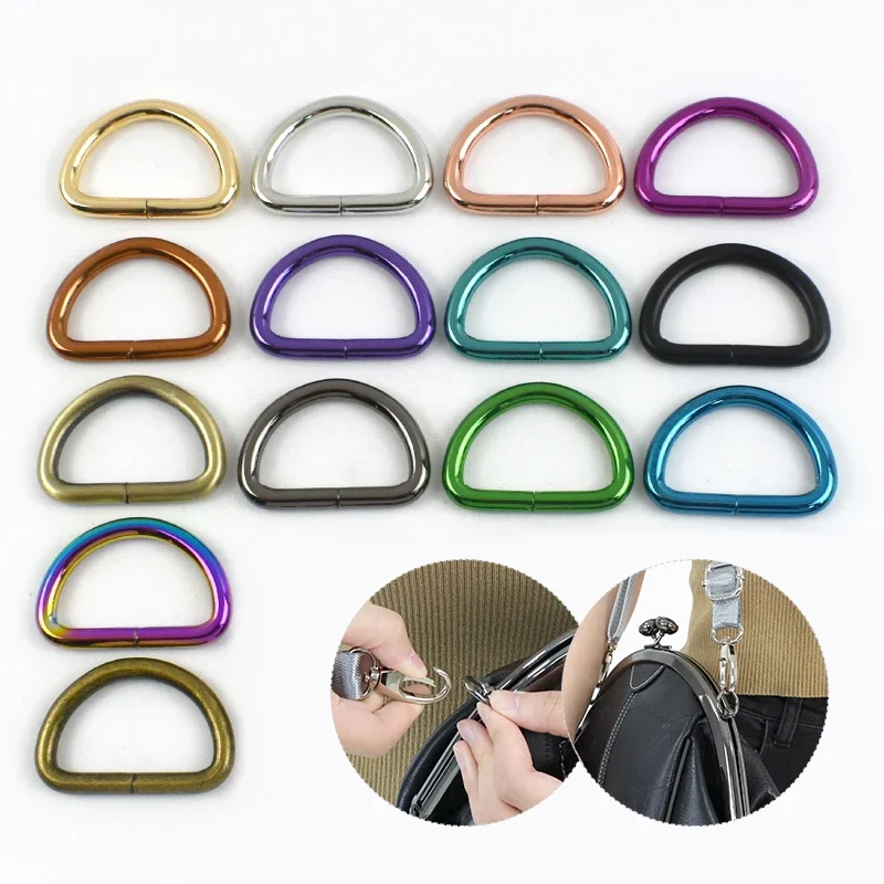 5/10Pcs 20/25/32/38mm D 링 금속 버클 가방 웨빙 스트랩 걸쇠 개 목걸이 가죽 끈 벨트 루프 후크 DIY 가죽 액세서리