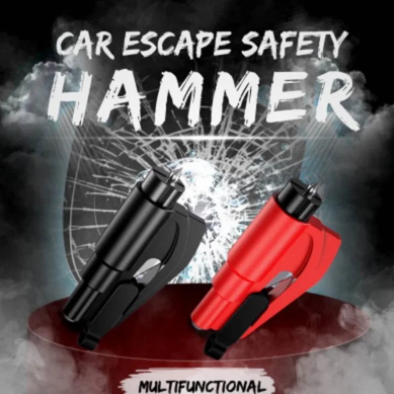 Safety Hammer Car Emergency Rescue Kit Key Chain Knife Life Saving Seat Belt Cutter Window Breaker Glass Emergency Hammer