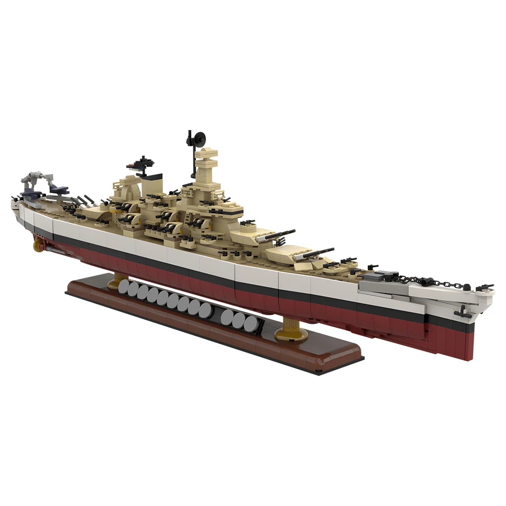 

Military MOC Iowa Class Battleship Model 1674PCS US S Wisconsin Building Blocks Ship Brick Toys for Child Kids Boy Birthday Gift