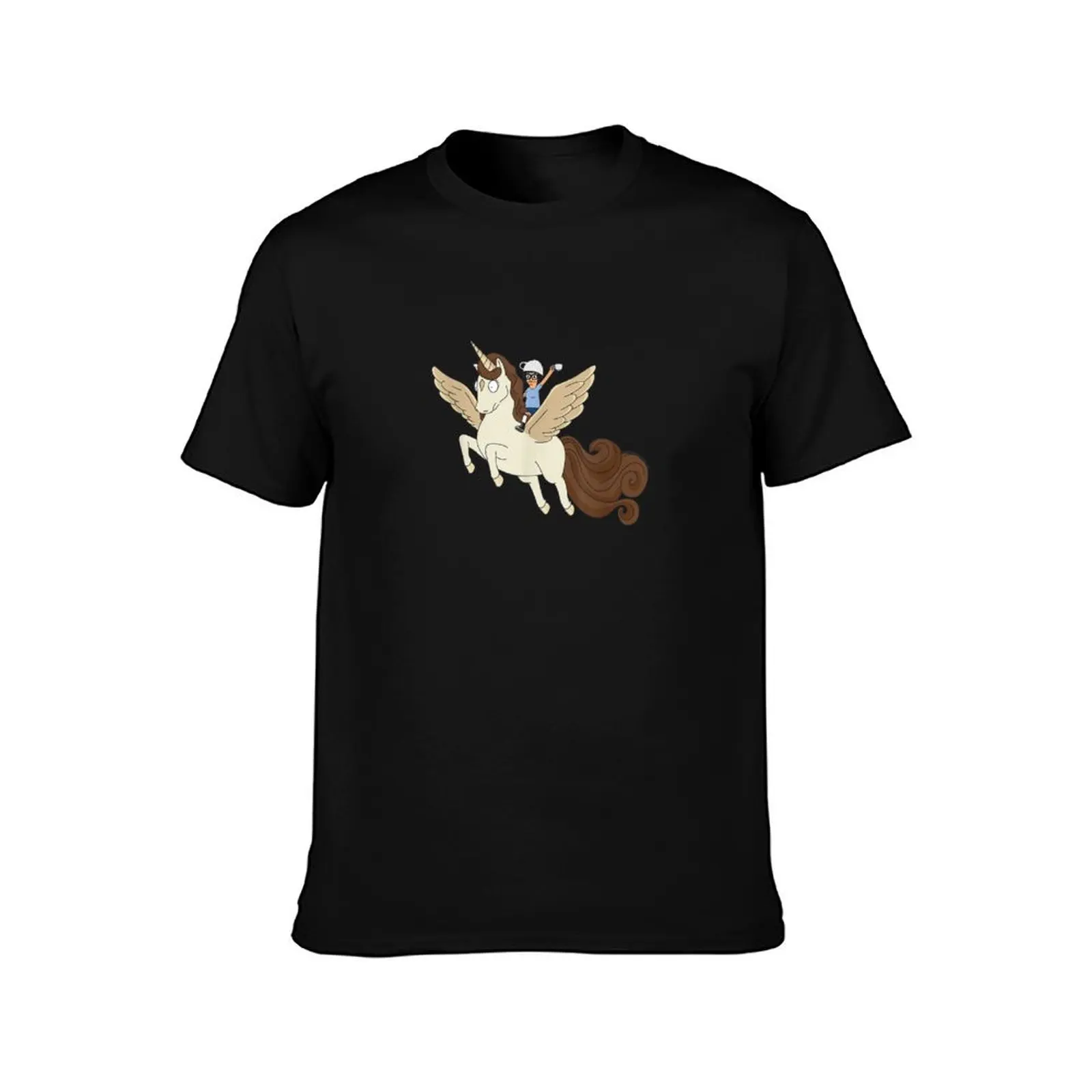 Bobs Burgers Tina Coffee Pegasus Sticker T-Shirt Casual Everyday Short Sleeve T-Shirt
