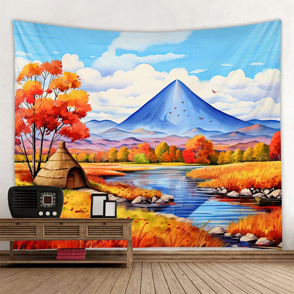 

Beautiful scenery, oil painting, tapestry, dormitory living room, art decoration, wall tapestry, home wall hanging cloth