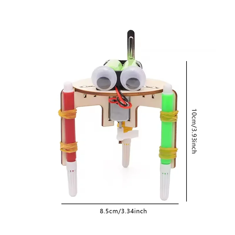 DIY-Graffiti-Roboter für Kinder, kreatives STEM-Lernspielzeug, Erfindungsset, beliebtes wissenschaftliches Experiment, Geschenk für Grundschulkinder