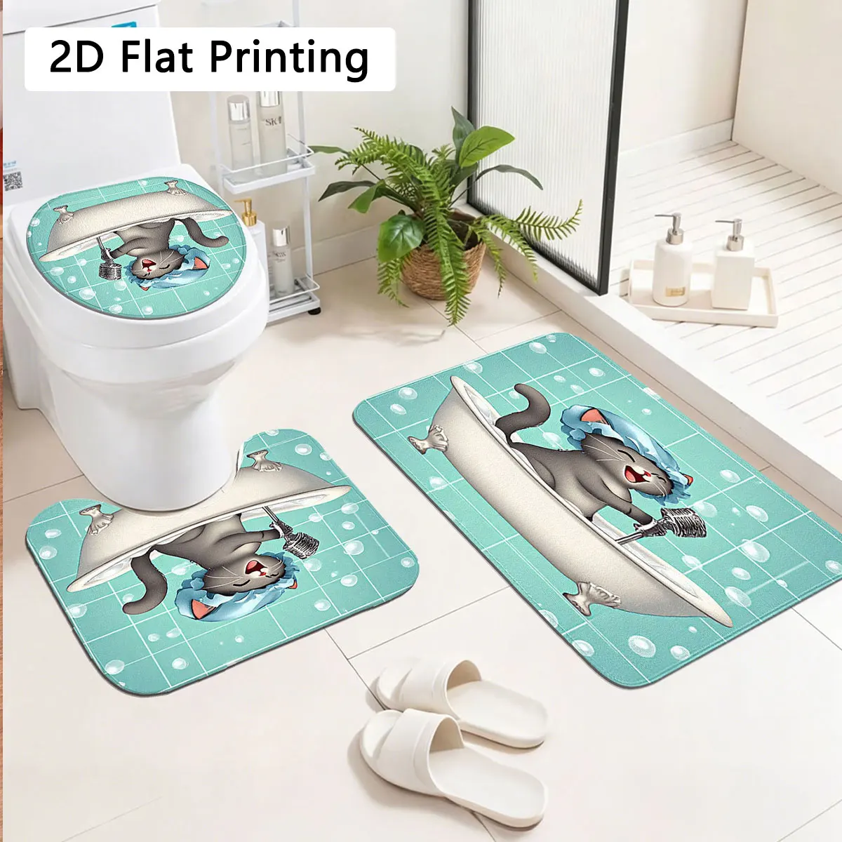 conjunto-de-tapetes-de-banheiro-3-pecas-com-estampa-de-gato-cinza-fofo-combo-de-tapete-antiderrapante-para-vaso-sanitario-com-bolhas-em-grade-verde-menta