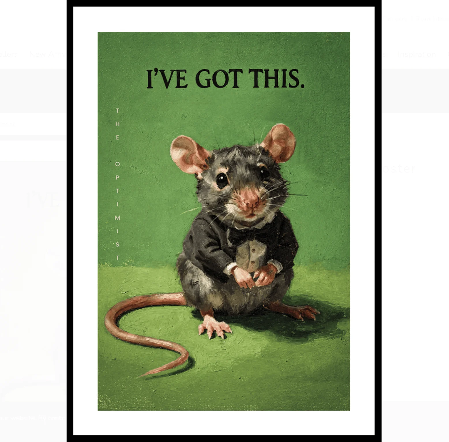 Tableaux sur toile vintage représentant un rat optimiste, affiches d'animaux avec citations amusantes, décoration rétro pour bureau, salon et chambre à coucher.