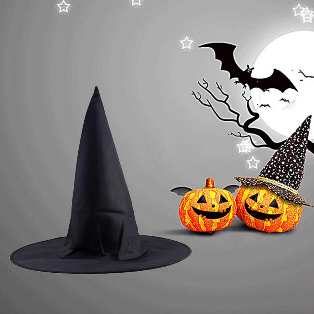 

4Pcs Wizard Hat Black Halloween Costume Accessories Lightweight Durable Masquerade Party Decorations Props Ideal Festivals