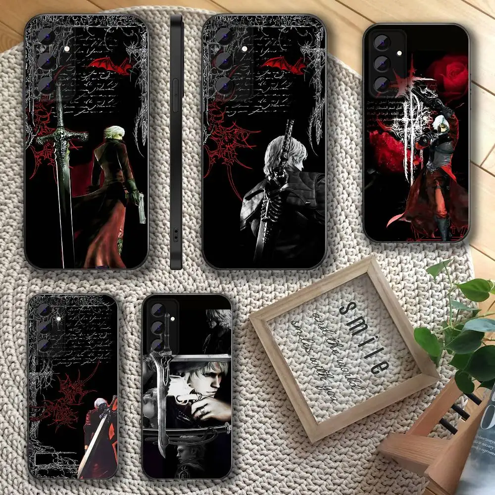 Dante D-Devil M-May Cry D-DMC2 Capa de telefone para Samsung S 25,24,23,22,30,21,10,9,Ultra,Plus,Lite,FE,4,5 G Capa preta macia