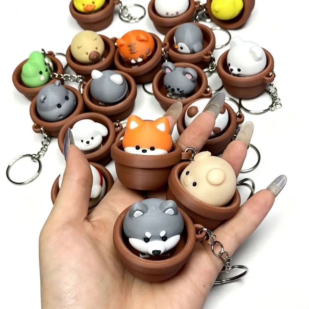 3D Printed Keycap Clicker Pendant Button Press Key Ring Keyboard Fidgets Keychain Dog Funny Lucky Cat Key Chain Cartoon Animals