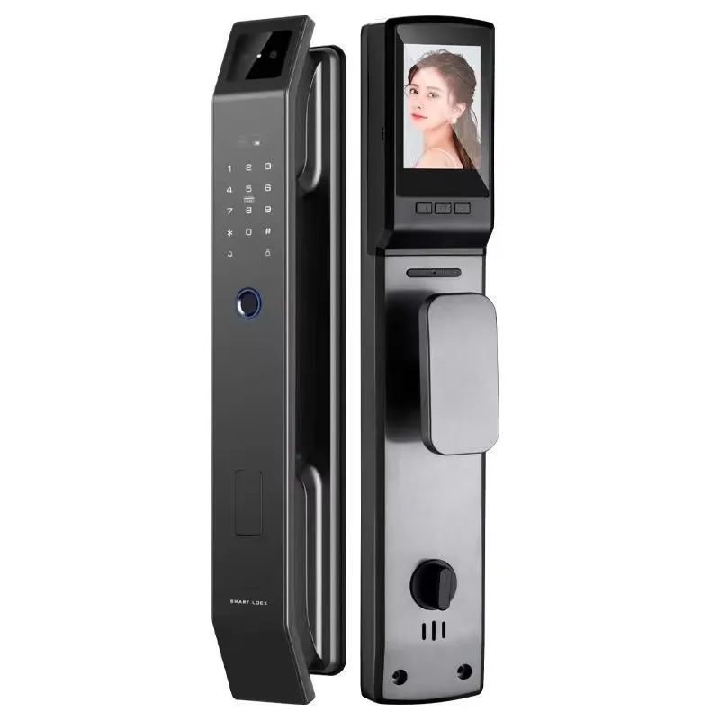 2025 Tuya 3D Facial Recognition Smart Lock Fingerprint Identification Password Cat Eye Visible Smart Door Lock