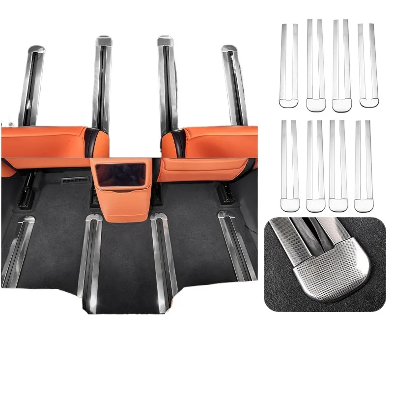 Seat track trim strips, threshold slides, pedal protection, automotive interior accessories