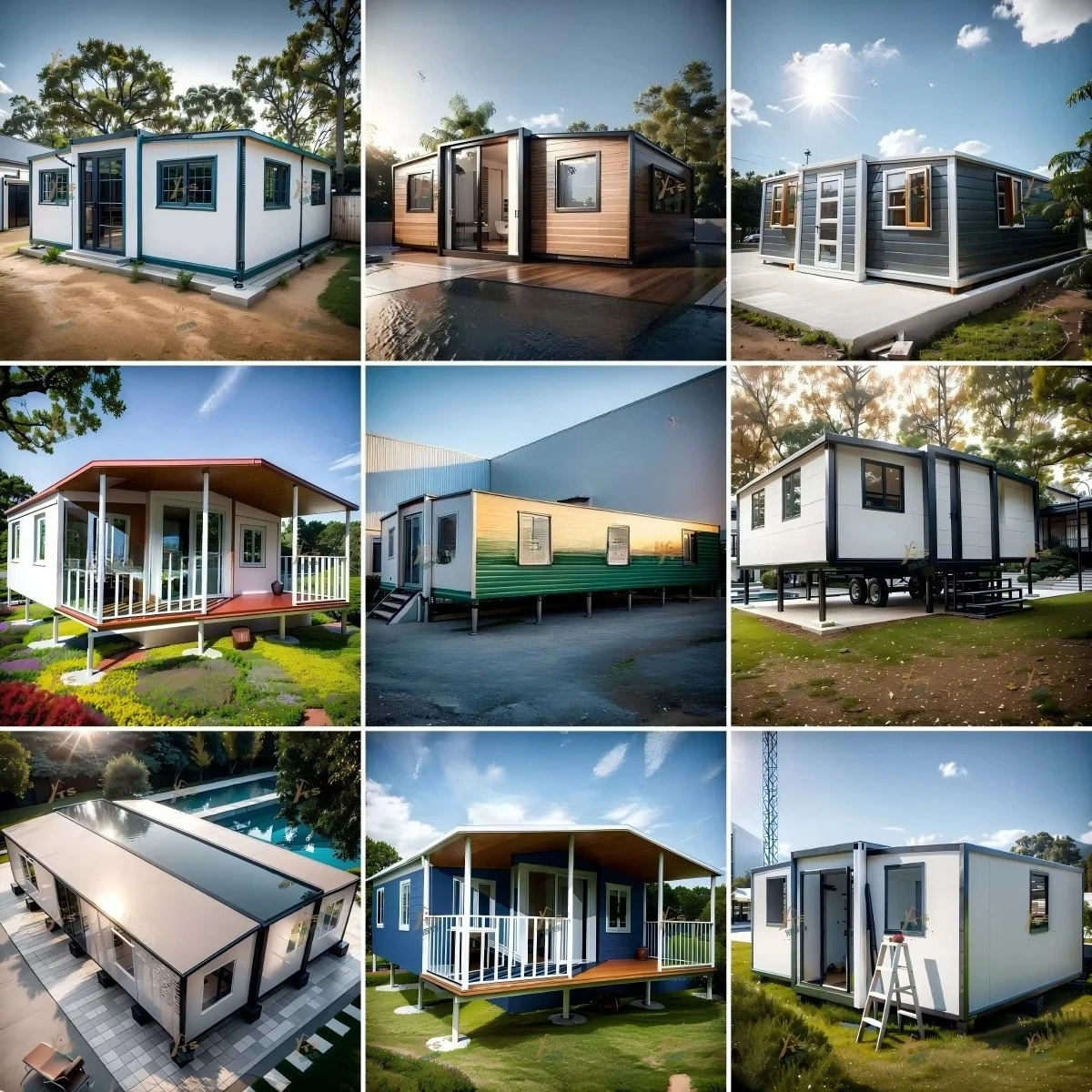 40ft Mobile Foldable Container Trailer House Wheels Prefab Home for Scenic Retreat Glamping Pod Sandwich Panel Steel
