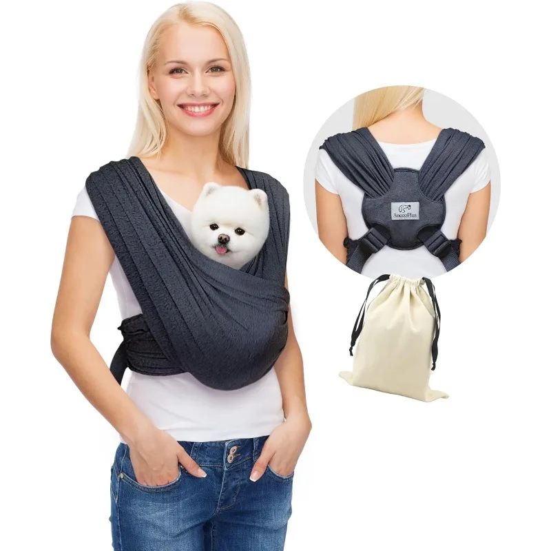 Dog Carrier for Small Dogs Front Facing Dog Carrier Sling Hands Free Cat Sling Size Adjustable Soft Cotton