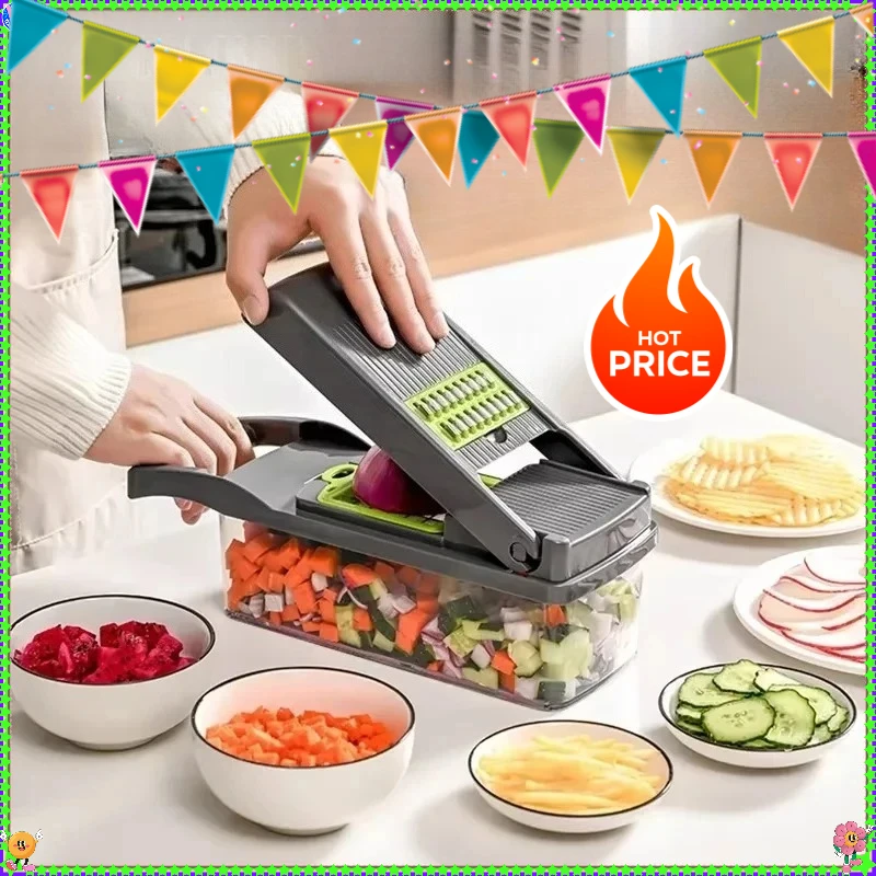 New 5-in-1 Food Chopper Suitable for Handheld Slicers, Dicers, Graters Multifunctional Vegetable Chopper Kitchen Tool